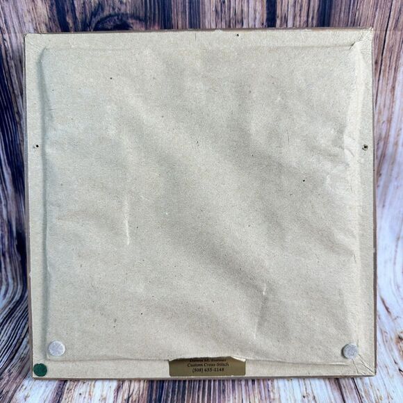 Vintage Cross Stitch Pineapple House Watermelon Heart Wreath Framed Finished 9x9 - Picture 9 of 11